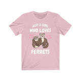 Just A Girl Who Loves Ferrets Shirt, Ferret Lover Shirt, Funny Ferret Shirt, Ferret Owner Gift, Animal Ferret Girl Shirt Image 4