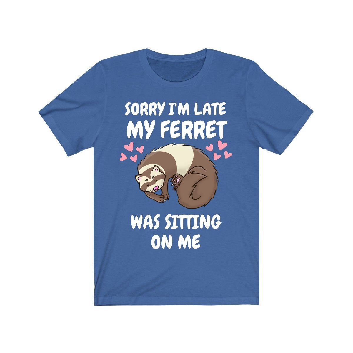 Sorry I'm Late My Ferret Was Sitting On me Shirt, Ferret Lover Shirt, Cute Ferret Shirt, Ferret Owner Gift, Animal Ferret Boy Girl Shirt Image 1
