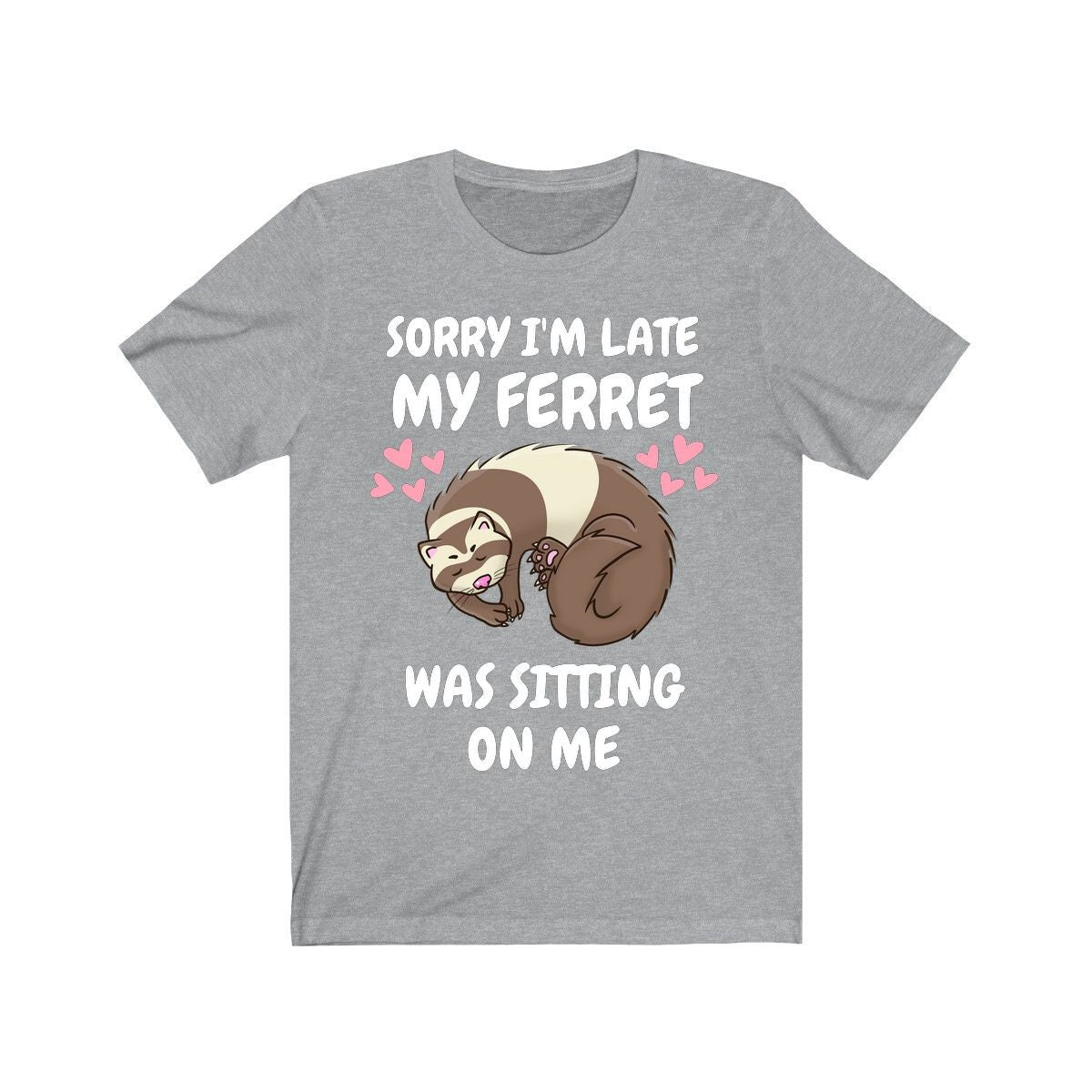 Sorry I'm Late My Ferret Was Sitting On me Shirt, Ferret Lover Shirt, Cute Ferret Shirt, Ferret Owner Gift, Animal Ferret Boy Girl Shirt Image 2