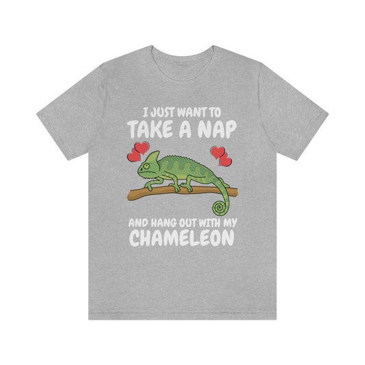 Just Want To Take A Nap And Hang Out With My Chameleon Shirt, Chameleon Lizard Lover Gift, Chameleon Owner , Lizard Lover Girl Boy T-Shirt Image 2