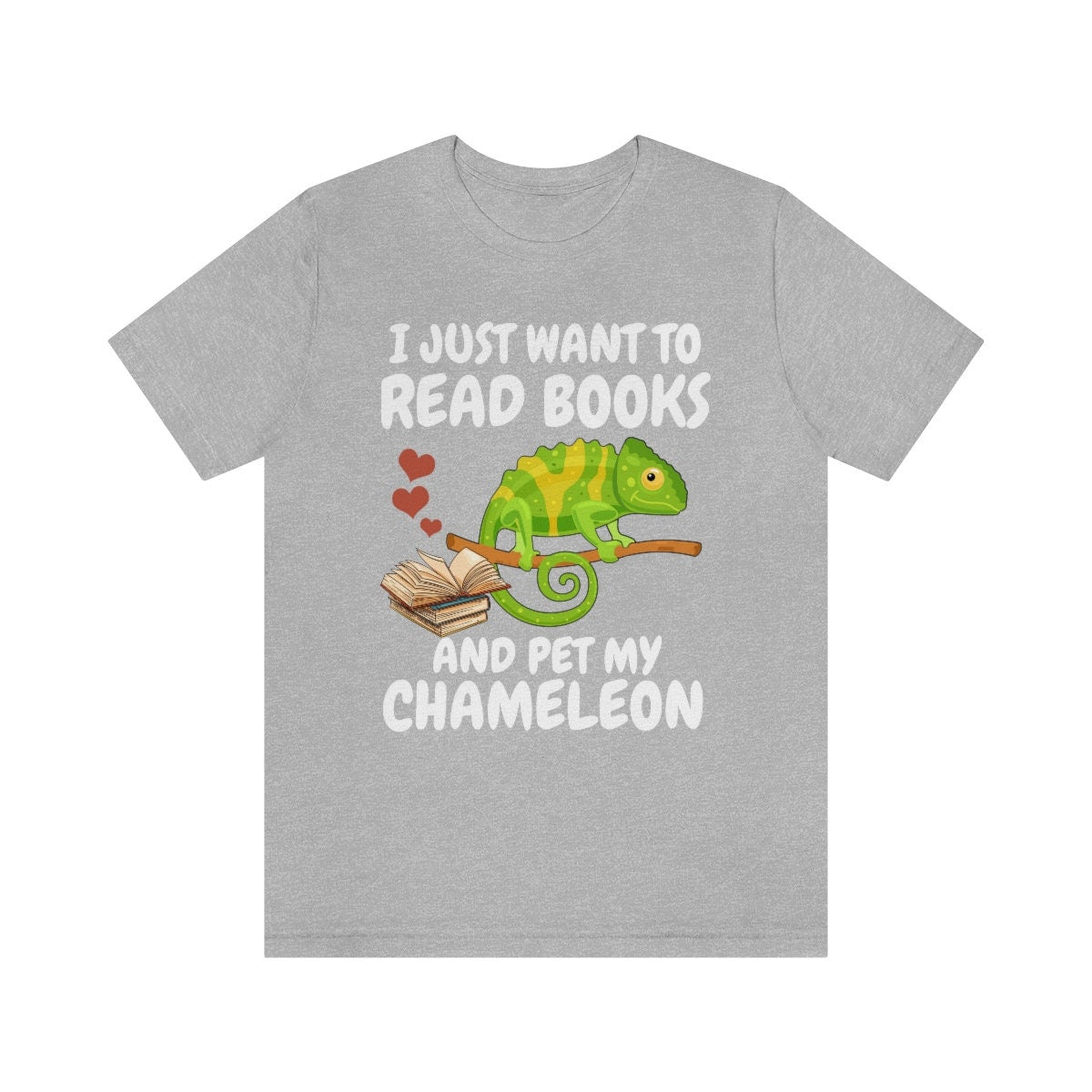 Just Want To Read Books And Pet My With My Chameleon Shirt, Chameleon Lizard Lover Gift, Chameleon Owner, Lizard Lover Girl Boy T-Shirt Image 1