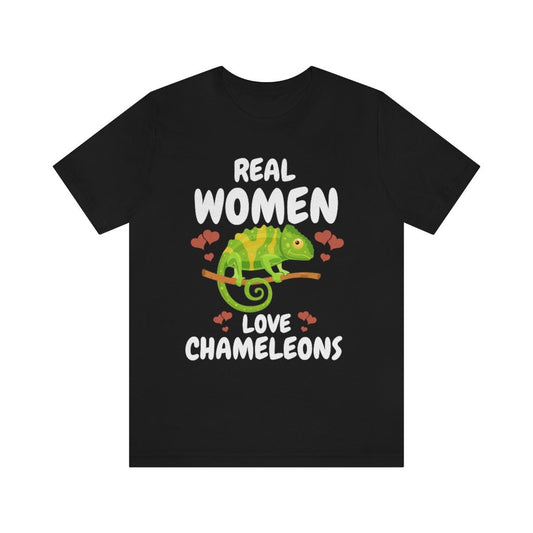Real Women Love Chameleons Shirt, Chameleon Mom Shirt, Lizard Lover Gift, Women Chameleon Reptile, Lizard Lover Girl T-Shirt Image 1