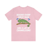 Behind Every Great Man Are A lot of Chameleons Shirt, Chameleon Dad Shirt, Lizard Gift, Chameleon Reptile Owner , Lizard Lover Boy T-Shirt Image 4