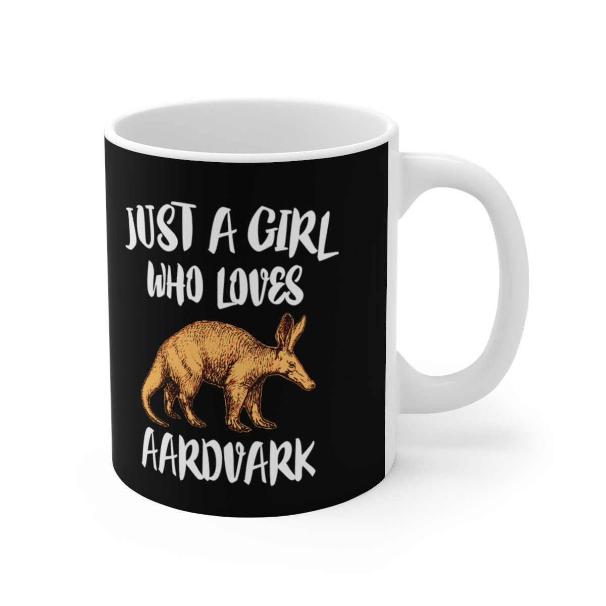 Just A Girl Who Loves Aardvark Tee Coffee Mug, Aardvark Lover Gift, Aardvark Animal Mug Image 1