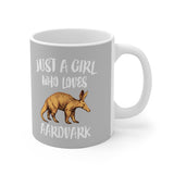 Just A Girl Who Loves Aardvark Tee Coffee Mug, Aardvark Lover Gift, Aardvark Animal Mug Image 2