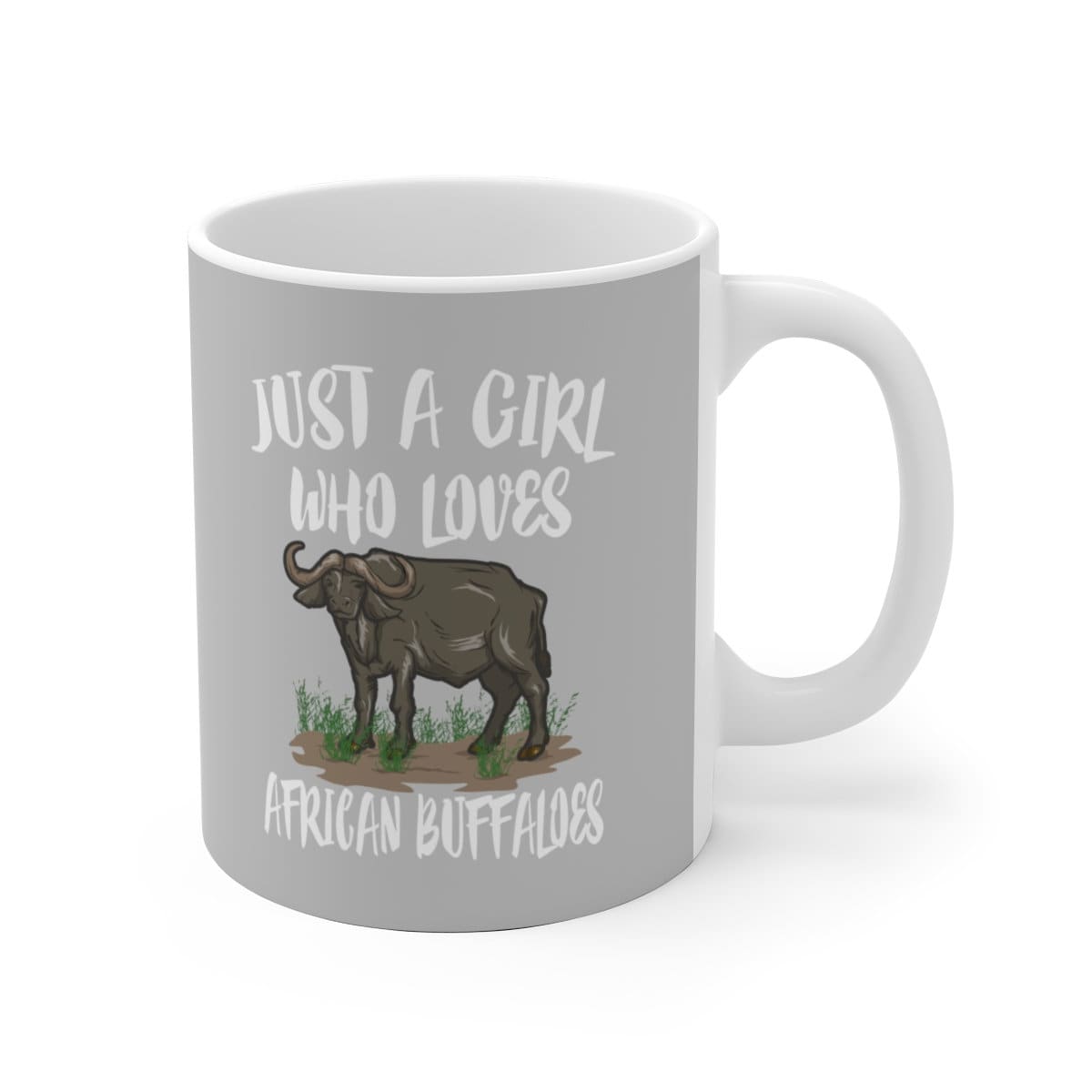 Just A Girl Who Loves African Buffaloes Tee Coffee Mug, African Buffaloes Lover Gift, African Buffaloes Animal Mug Image 1
