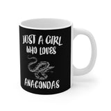 Just A Girl Who Loves Anacondas Snake Tee Coffee Mug, Anaconda Lover Gift, Anaconda Animal Mug Image 2