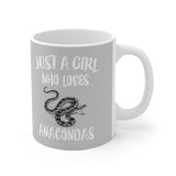 Just A Girl Who Loves Anacondas Snake Tee Coffee Mug, Anaconda Lover Gift, Anaconda Animal Mug Image 1