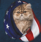 American USA Flag Cat Kitty T-Shirt, Cute Cat Shirt, Cute Kitty Lover Shirt, USA Flag Patriot Gift, Boy Girl Shirt, Animal Adult Kids Shirt Image 2