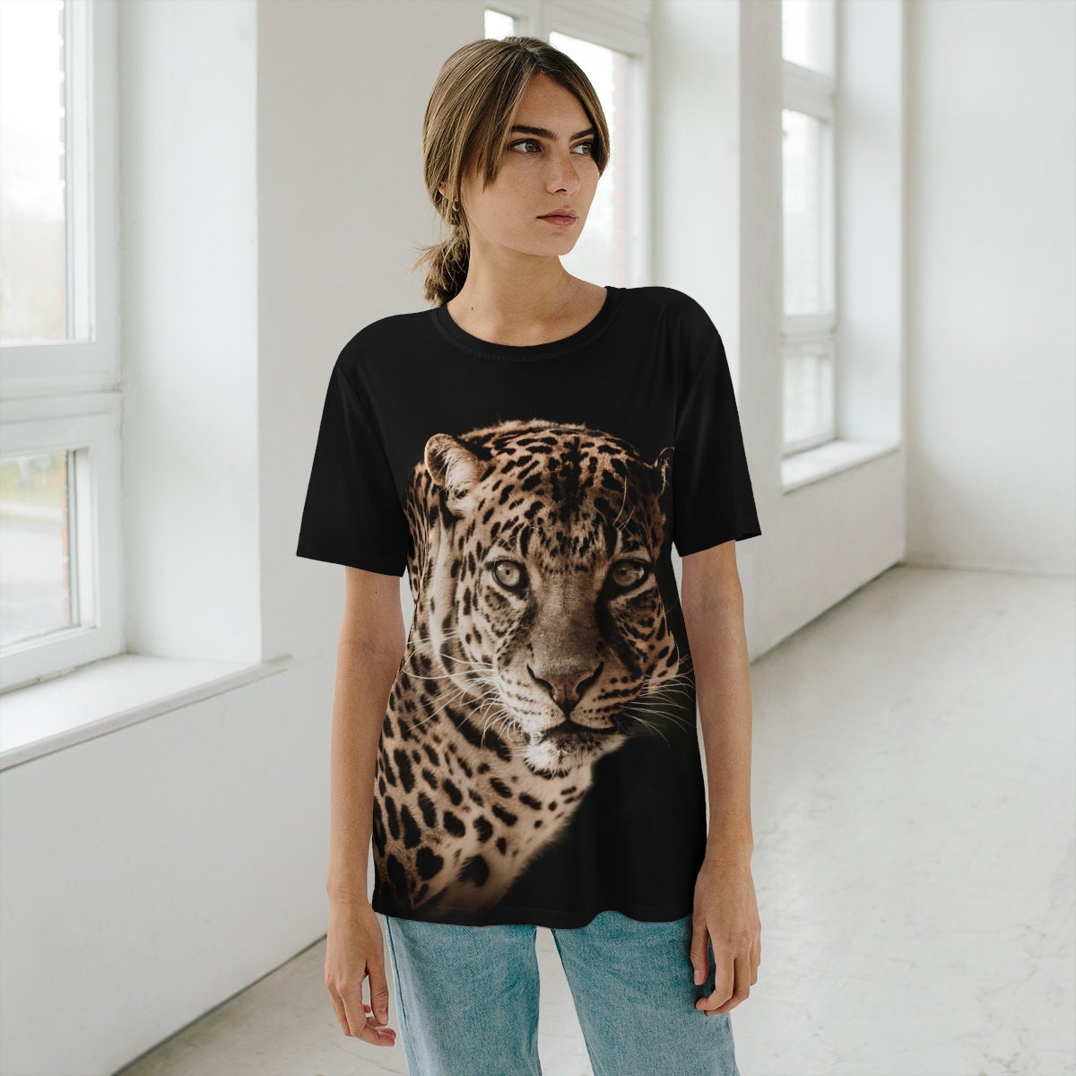 Leopard Animal T-Shirt, Leopard Lover Shirt, Leopard Gift, Big Cat Gift, Boy Girl Leopard Shirt, Animal Adult Kids T-Shirt Image 2