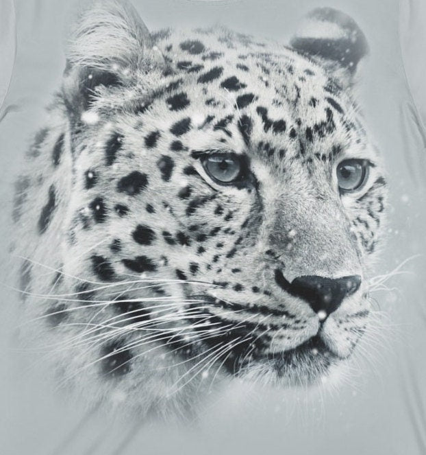 Snow Leopard Animal T-Shirt, Leopard Lover Shirt, Snow Leopard Gift, Big Cat Gift, Boy Girl Leopard Shirt, Animal Adult Kids T-Shirt Image 2