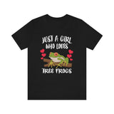 Just A Girl Who Loves Tree Frogs Shirt, Tree Frog Lover Shirt, Tree Frog Pet Gift, Frog Lover Shirt, Tree Frog Shirt, Animal Adult Kids Image 1