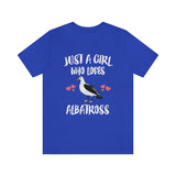 Just A Girl Who Loves Albatross Birds Shirt, Albatross Lover Shirt, Albatross Lover Gift, Birding Tee, Animal Adult Toddler Kids T-Shirt Image 3