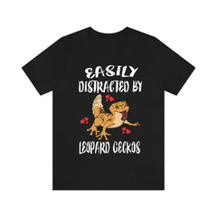 Easily Distracted By Leopard Geckos T-Shirt - leopard gecko print design