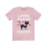 I Just Really Like Black Cats Ok Shirt, Cat Lover Shirt, Cat Mom Shirt, Funny Cat Gift, Boy Girl Shirt Image 4