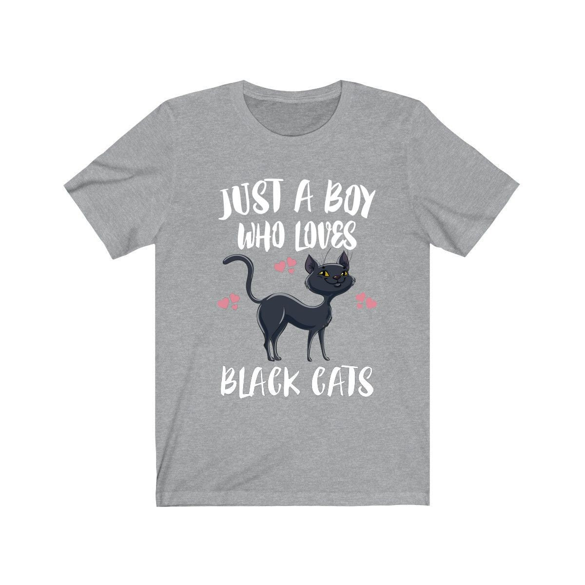 Just A Boy Who Loves Black Cats Ok Shirt, Cat Lover Shirt, Cat Dad Shirt, Funny Cat Gift, Boy Girl Shirt Image 1