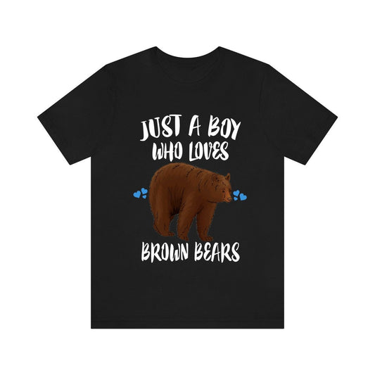 Just A Boy Who Loves Brown Bears Shirt - Brown Bear print design