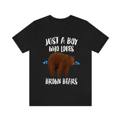 Just A Boy Who Loves Brown Bears Shirt - Brown Bear print design