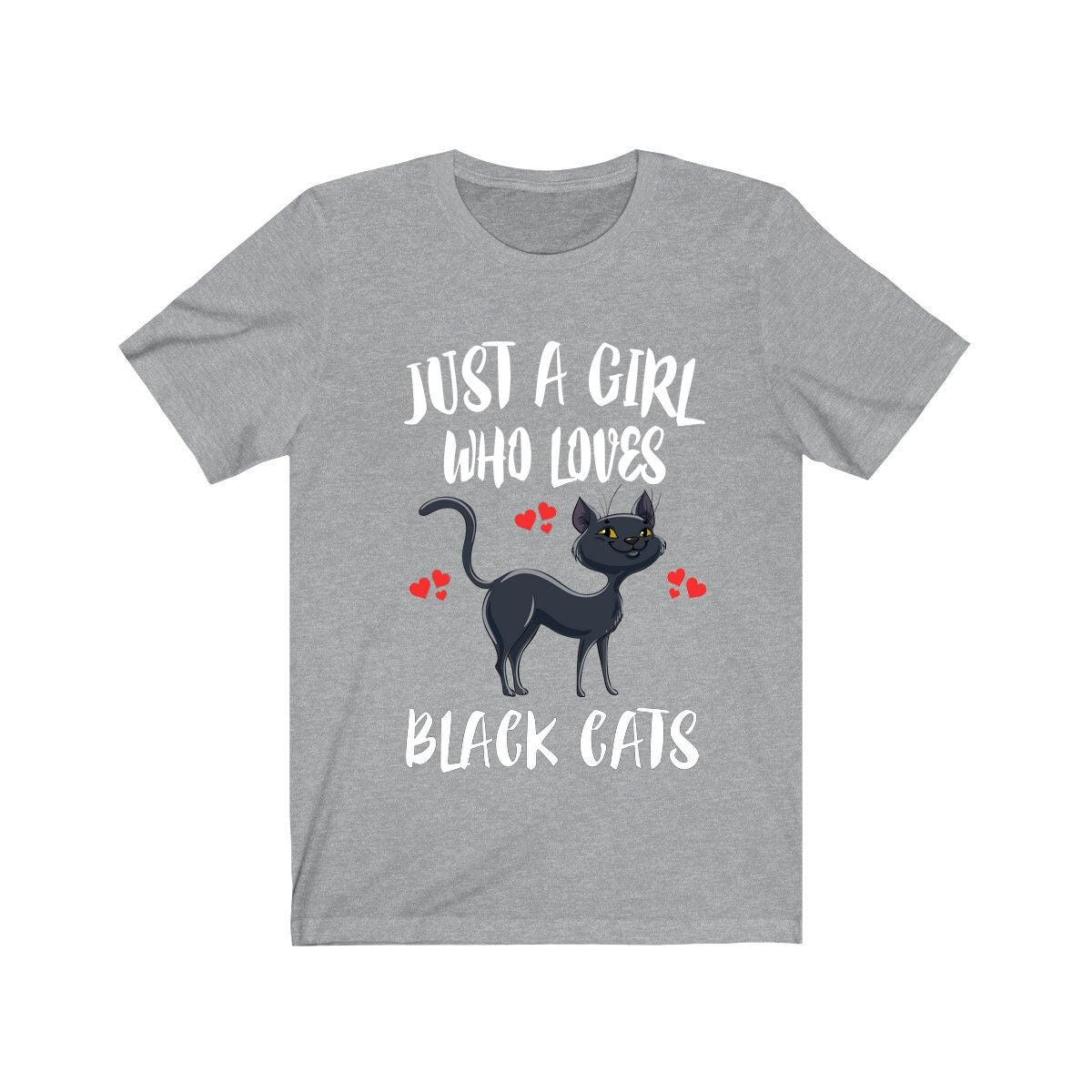 Just A Girl Who Loves Black Cats Ok Shirt, Cat Lover Shirt, Cat Mom Shirt, Funny Cat Gift, Boy Girl Shirt Image 1