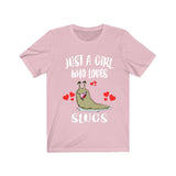 Just A Girl Who Loves Slugs Shirt, Slug Lover Shirt, Snail Gift, Animal Lover Adult Toddler Infant Kids Gift T-Shirt Image 4