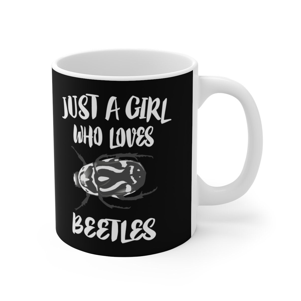 Just A Girl Who Loves Beetles Tee Coffee Mug, Beetle Lover Gift, Beetle Animal Mug Image 2