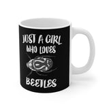 Just A Girl Who Loves Beetles Tee Coffee Mug, Beetle Lover Gift, Beetle Animal Mug Image 2