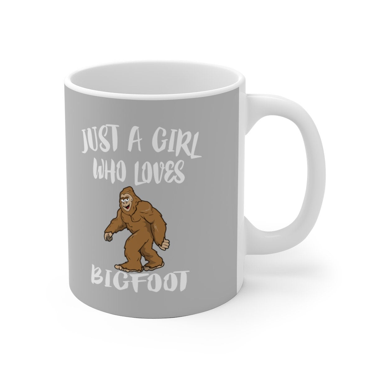 Just A Girl Who Loves Bigfoot Tee Coffee Mug, Bigfoot Lover Gift, Bigfoot Animal Mug Image 2