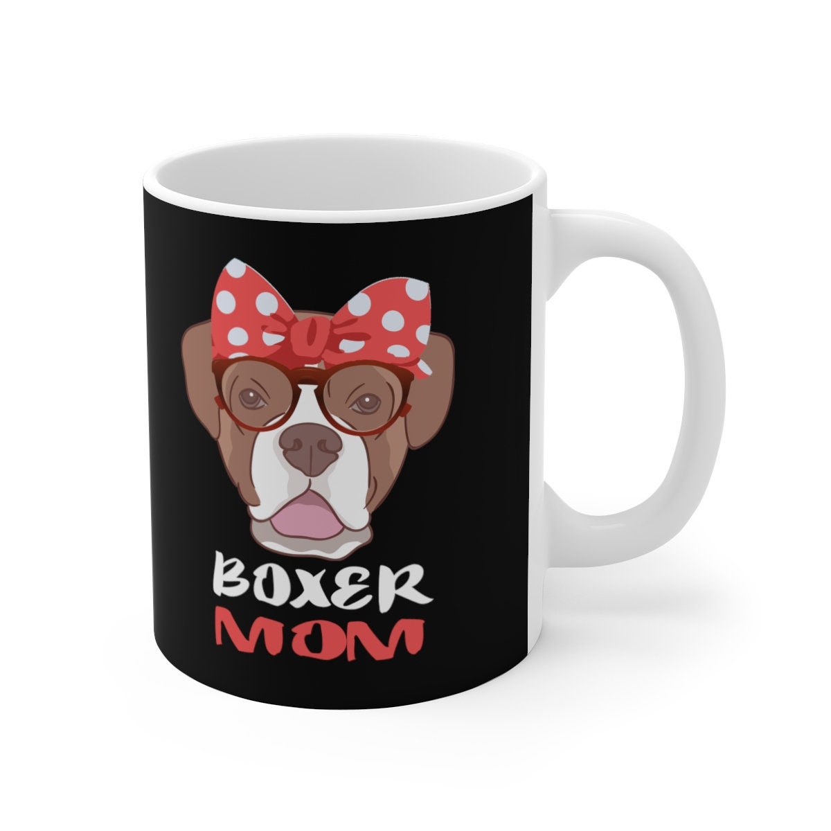Boxer Dog Mom Tee Coffee Mug, Dog Lover Gift, Boxer Animal Mug Image 1