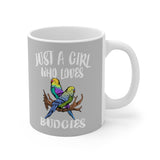 Just A Girl Who Loves Budgies Tee Coffee Mug, Budgie Lover Gift, Budgie Animal Mug Image 2