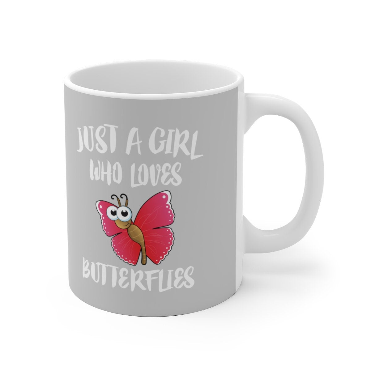 Just A Girl Who Loves Butterflies Tee Coffee Mug, Butterfly Lover Gift, Butterfly Animal Mug Image 2
