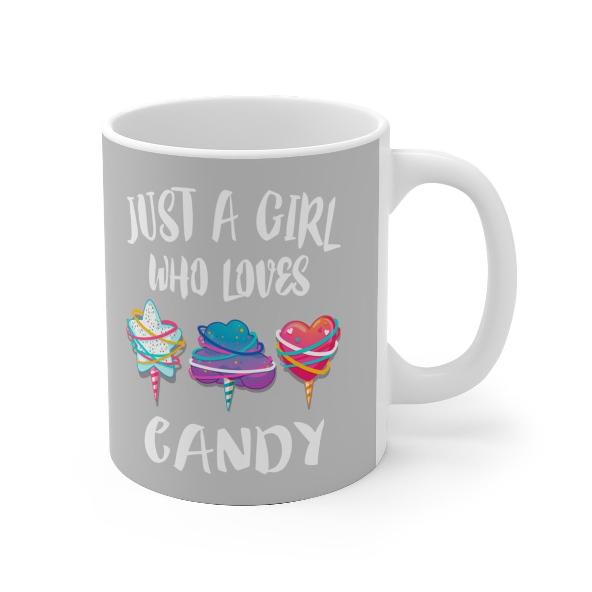 Just A Girl Who Loves Candy Tee Coffee Mug, Candy Lover Gift, Candy Mug Image 1