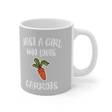 Just A Girl Who Loves Carrots Tee Coffee Mug, Vegetable Lover Gift, Vegan Mug Image 2