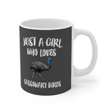 Just A Girl Who Loves Cassowary Bird Tee Coffee Mug, Cassowary Lover Gift, Cassowary Animal Mug Image 2