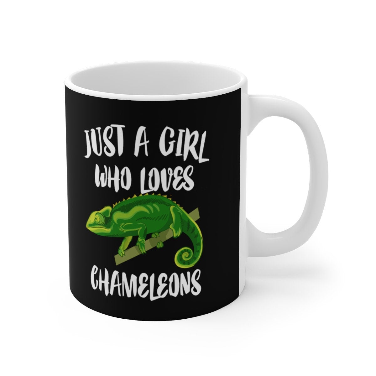 Just A Girl Who Loves Chameleons Tee Coffee Mug, Chameleon Lover Gift, Lizard Animal Mug Image 1