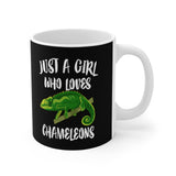Just A Girl Who Loves Chameleons Tee Coffee Mug, Chameleon Lover Gift, Lizard Animal Mug Image 1