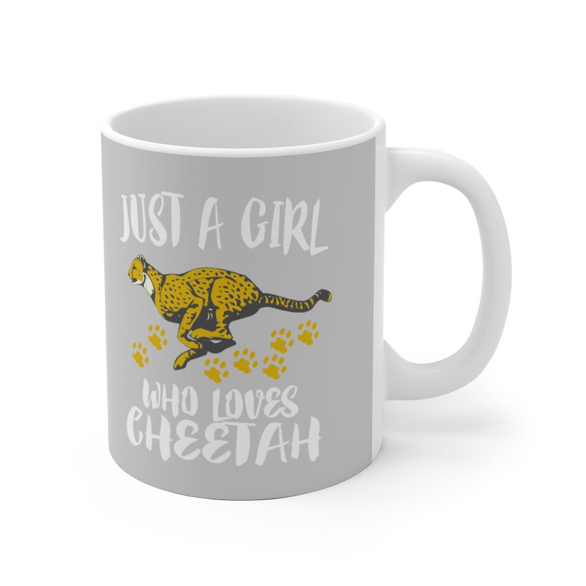 Just A Girl Who Loves Cheetah Tee Coffee Mug, Cheetah Lover Gift, Cheetah Animal Mug Image 2