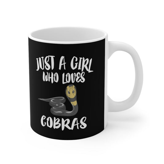 Just A Girl Who Loves Cobras Coffee Mug - cobra print design
