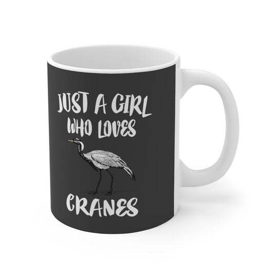 Just A Girl Who Loves Cranes Coffee Mug - crane print design