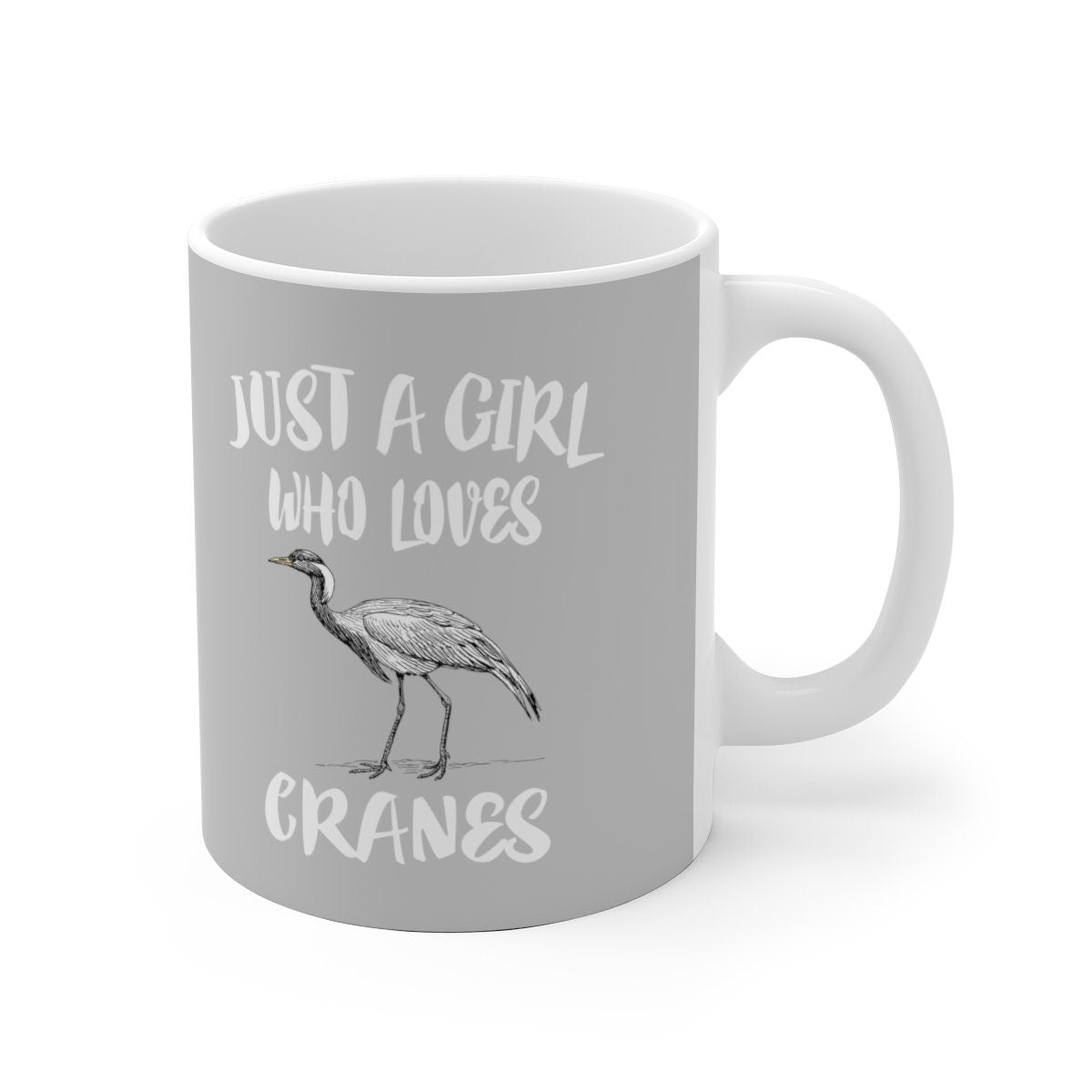 Just A Girl Who Loves Cranes Tee Coffee Mug, Crane Lover Gift, Crane Bird Animal Mug Image 1