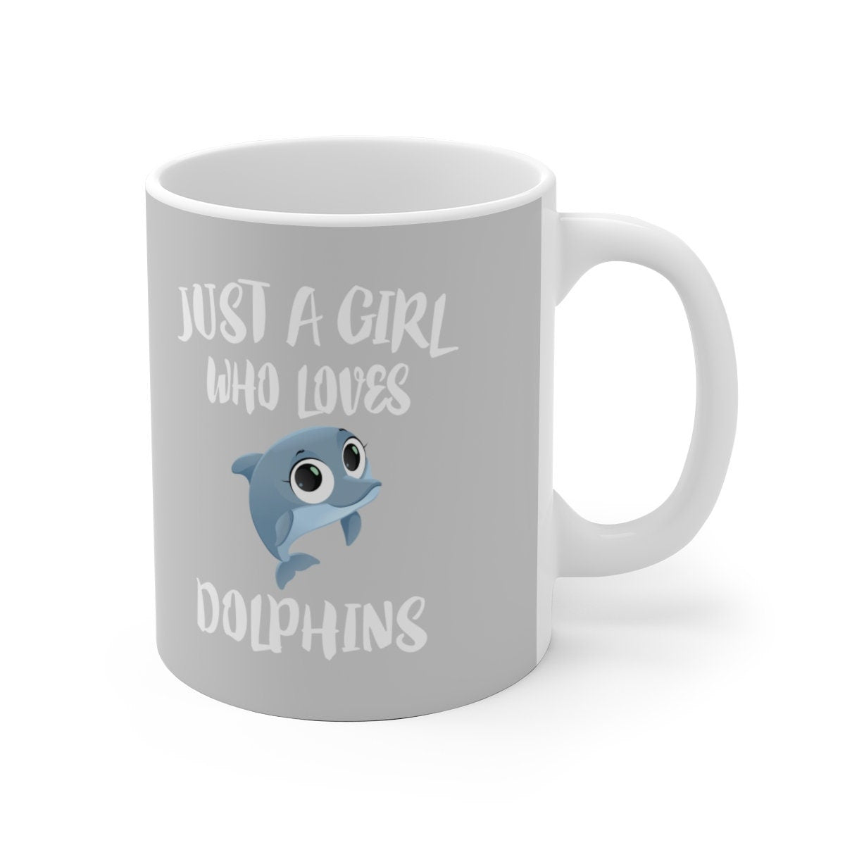 Just A Girl Who Loves Dolphins Tee Coffee Mug, Dolphin Lover Gift, Dolphin Animal Mug Image 2