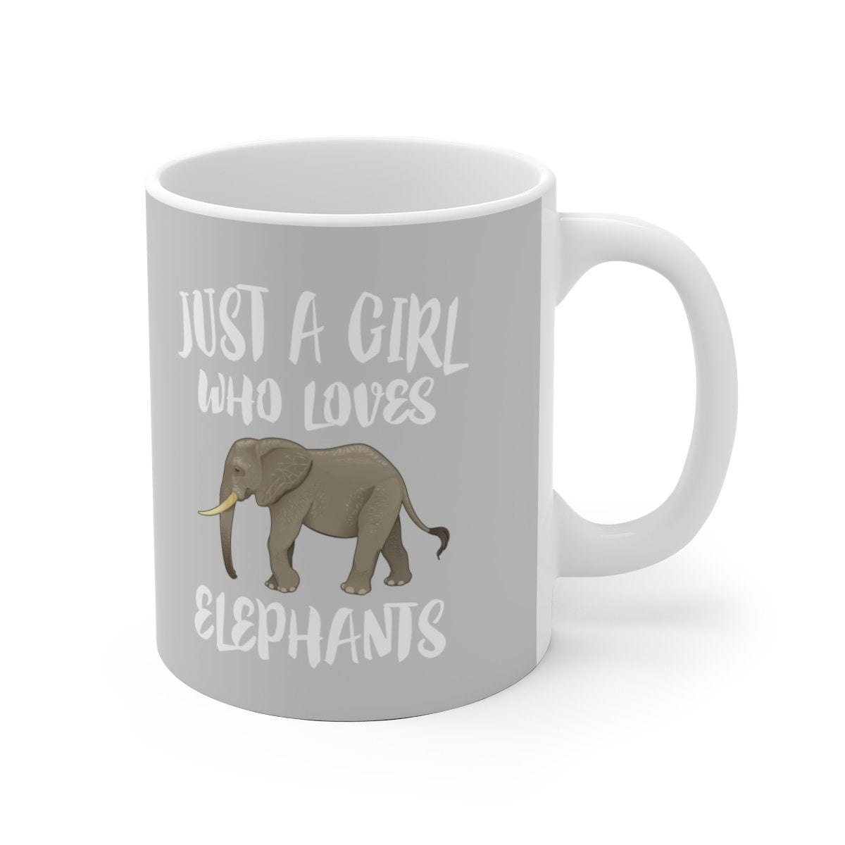 Just A Girl Who Loves Elephants Tee Coffee Mug, Elephant Lover Gift, Elephant Animal Mug Image 2