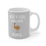 Just A Girl Who Loves Emus Birds Tee Coffee Mug, Emu Lover Gift, Emu Animal Mug Image 2
