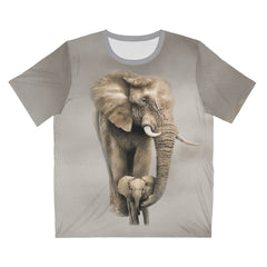 African Elephant With Baby T-Shirt - elephant and calf print design