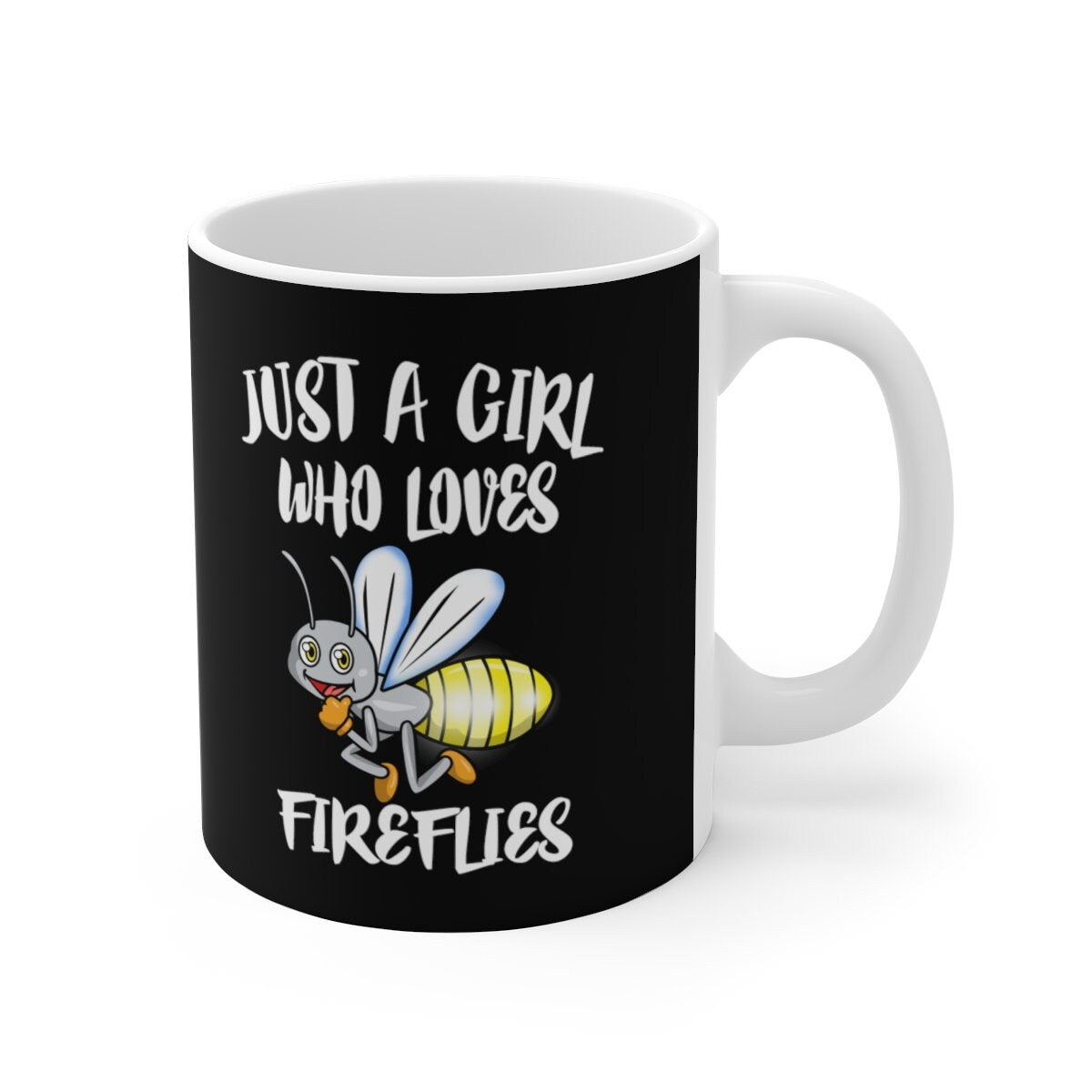 Just A Girl Who Loves Fireflies Tee Coffee Mug, Firefly Lover Gift, Firefly Animal Mug Image 1