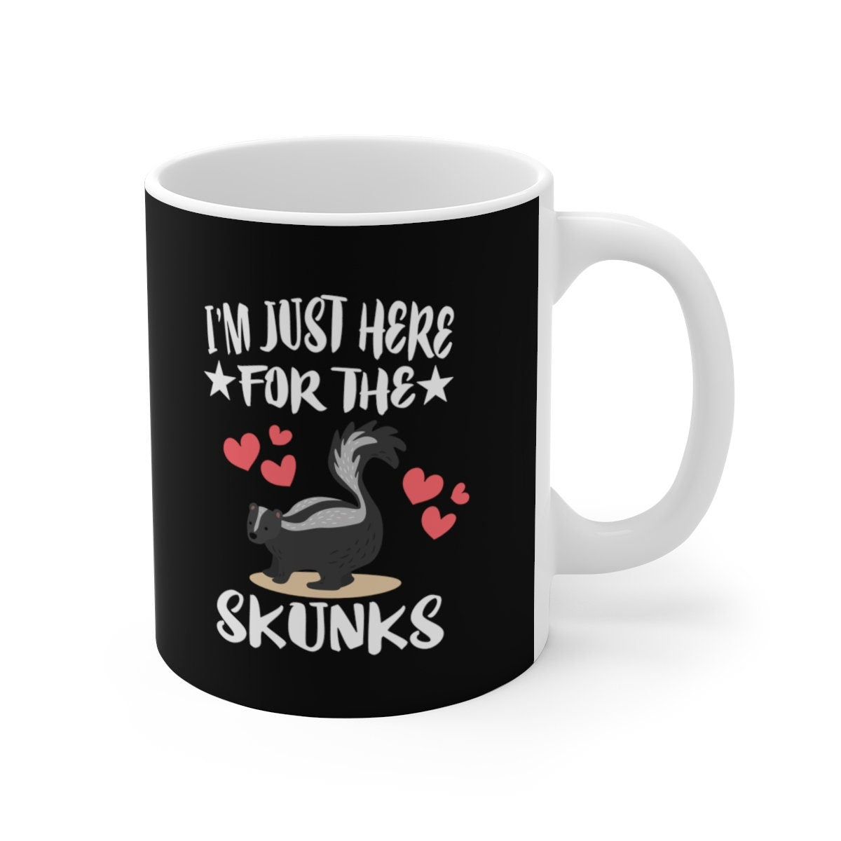 I'm Just Here For The Skunks Tee Coffee Mug, Skunk Lover Gift, Skunk Animal Mug Image 2