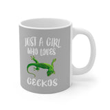 Just A Girl Who Loves Geckos Lizard Tee Coffee Mug, Gecko Lover Gift, Gecko Animal Mug Image 1