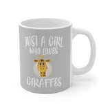 Just A Girl Who Loves Giraffes Tee Coffee Mug, Giraffe Lover Gift, Giraffe Animal Mug Image 2