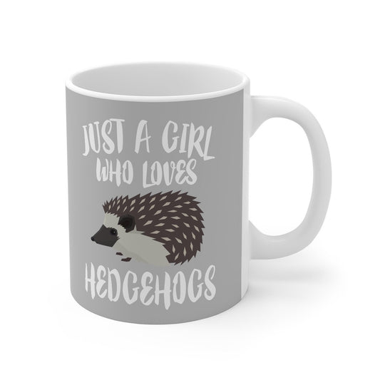 Just A Girl Who Loves Hedgehogs Coffee Mug - hedgehog print design
