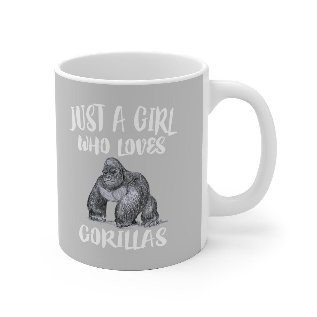 Just A Girl Who Loves Gorillas Tee Coffee Mug, Gorilla Lover Gift, Gorilla Animal Mug Image 2