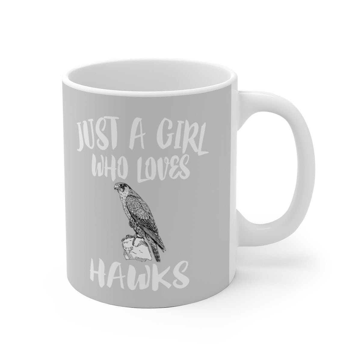 Just A Girl Who Loves Hawks Birds Tee Coffee Mug, Hawk Lover Gift, Hawk Animal Mug Image 2